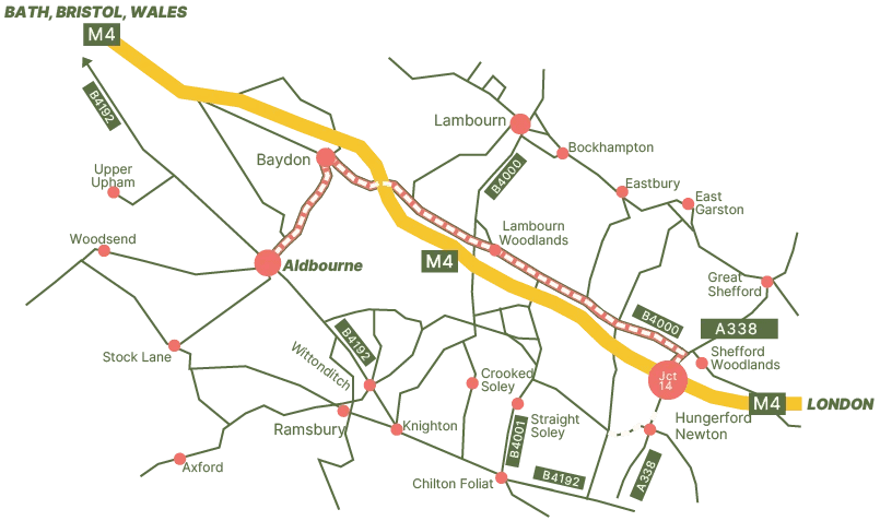 Directions map to Aldbourne